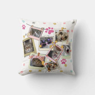 Coussin Design de collage de chat mignon et drôle