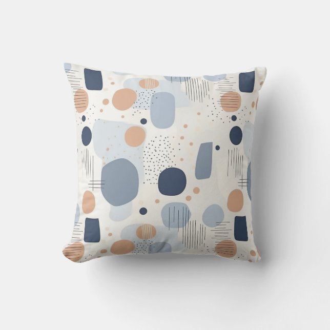 Coussin Design de couleur Abstrait bleu et BrownCouverture (Recto)
