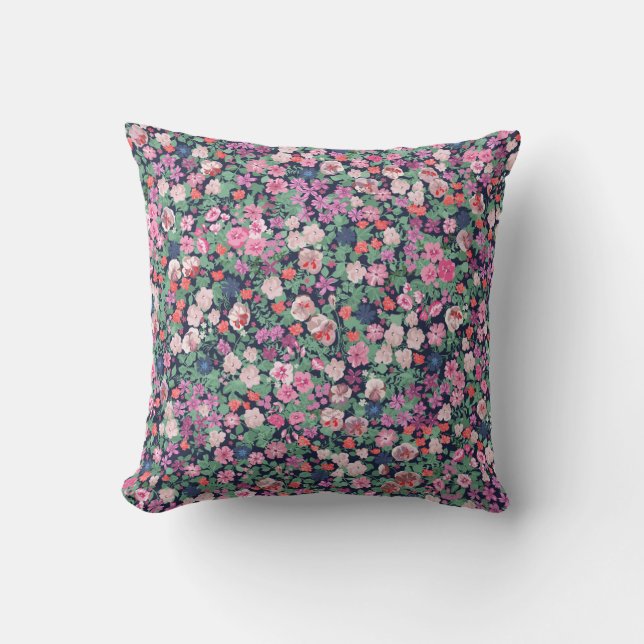 Coussin Design de fleurs printanières. Motif floral incomp (Recto)