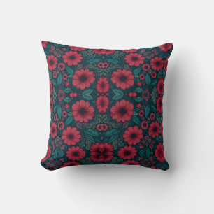Coussin Design de fleurs rouges