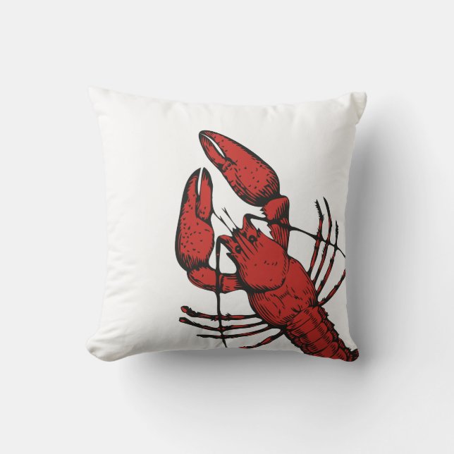 Coussin Design de homard rouge de style vintage (Recto)
