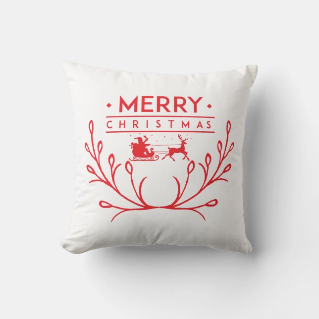 Coussin Design de Noël avec rennes (Recto)