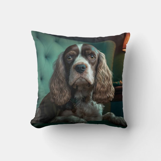 Coussin Design de portrait classique de Cocker Spaniel élé (Recto)
