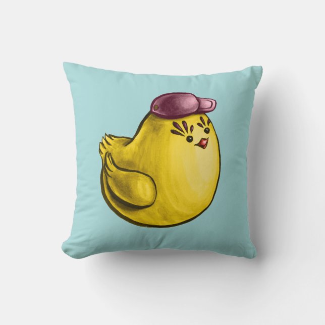 Coussin Design de poulet mignon - Drôle Jaune Chick Pâques (Recto)