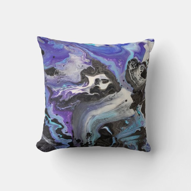 Coussin Design de squelette Abstrait pour Halloween ou à t (Recto)