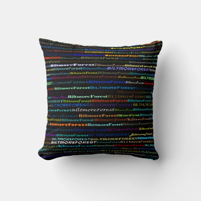 Coussin Design de texte de forêt Biltmore I Jetez l'oreill (Recto)