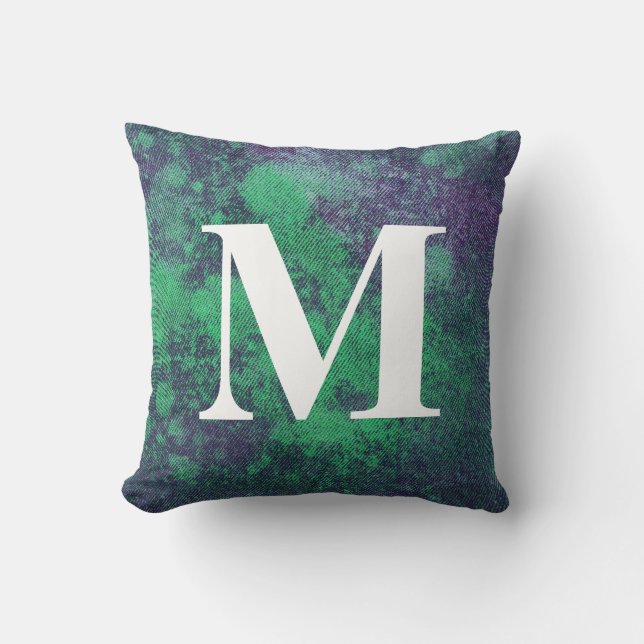 Coussin Design Denim Washed #2 avec Monogramme (Recto)
