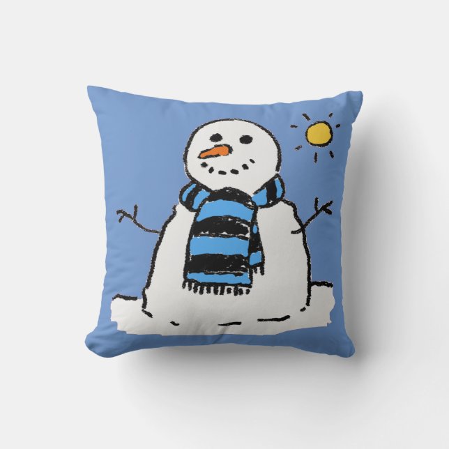 Coussin Design d'illustration de Snowman amusant (Recto)