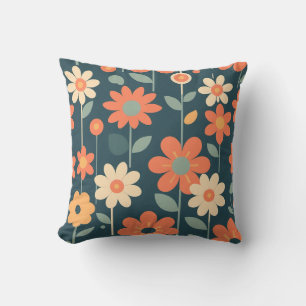 Coussin Design d'illustration florale audacieuse