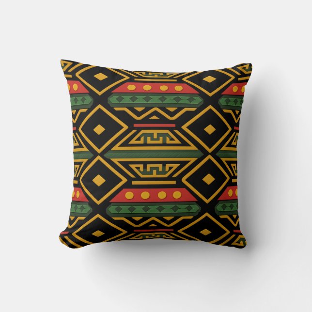 Coussin Design d'impression africain audacieux (Recto)