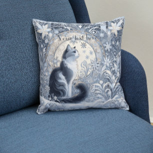 Coussin Design élégant Art Nouveau Chat Personnalisable