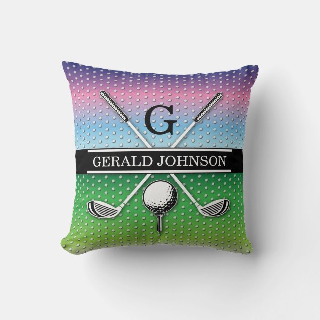 Coussin Design élégant de monogramme de golf (Recto)