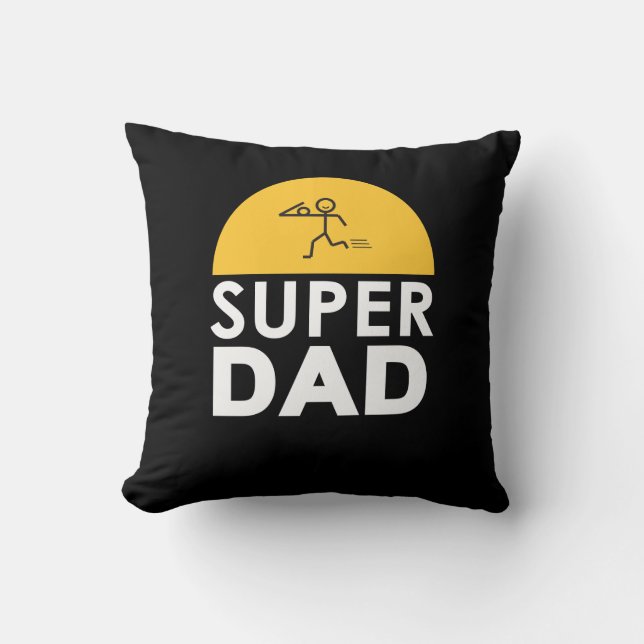 Coussin Design élégant "SUPER DAD" Voeux personnalisés (Recto)