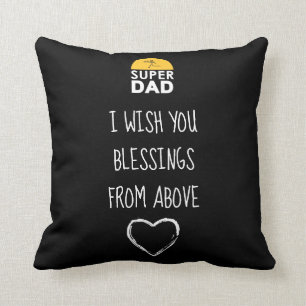 Coussin Design élégant "SUPER DAD" Voeux personnalisés