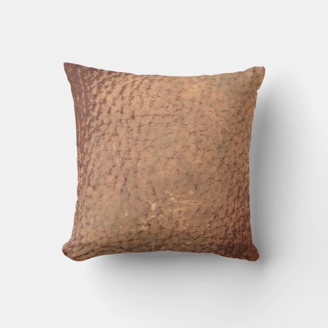 Coussin Design en cuir vintage Gold Faux (Recto)