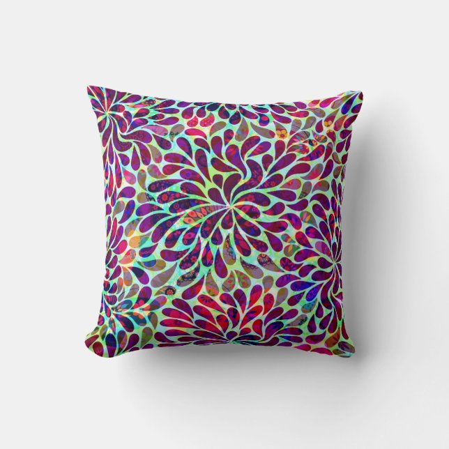 Coussin Design floral Abstrait coloré (Recto)