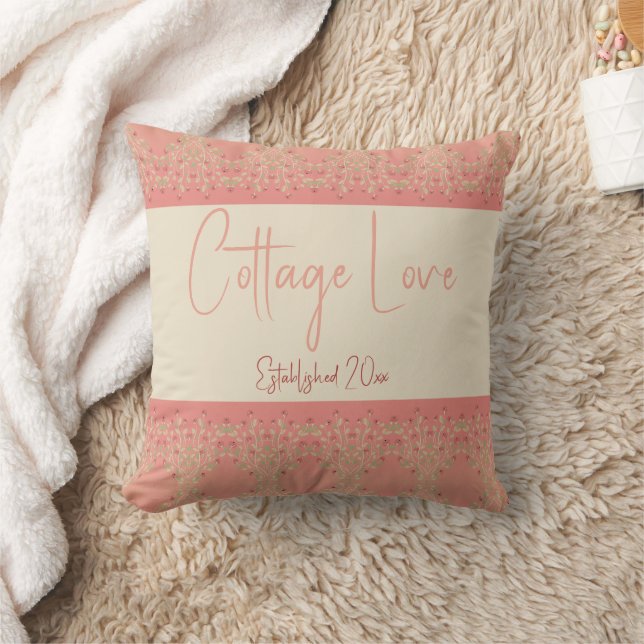 Coussin Design Floral Avec Rose (Couverture)