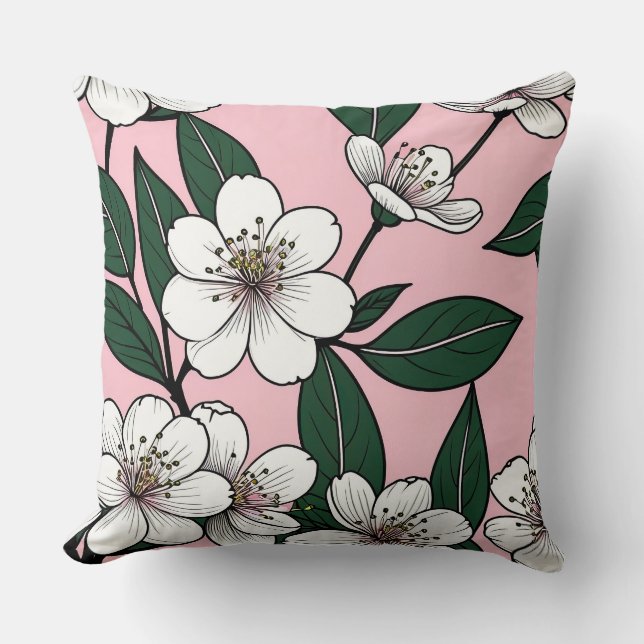 Coussin Design floral clair - Botanique souple (Recto)
