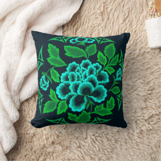 Coussin Design floral japonais vintage