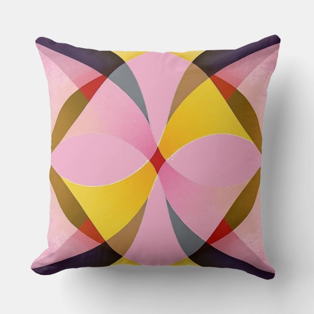 Coussin Design floral multicolore dynamique (Recto)