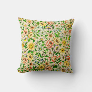 Coussin Design floral traditionnel indien de printemps