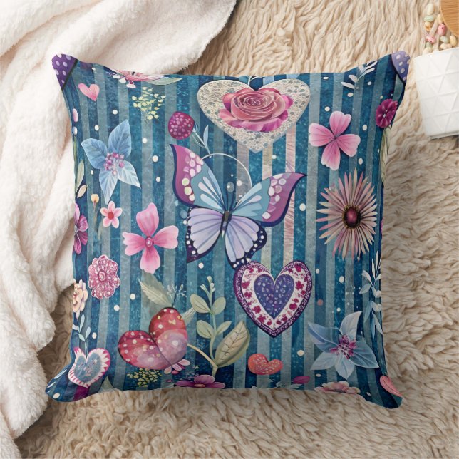 Coussin Design floral unique en couleurs vivantes (Couverture)