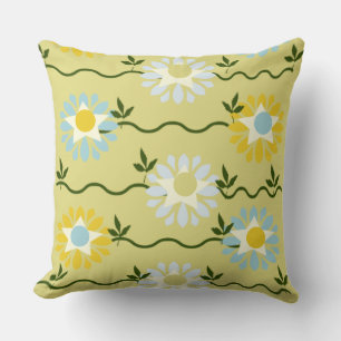 Coussin Design floral vert