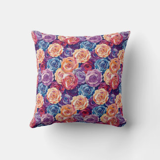 Coussin Design Floral Vintage Coloré Chic Élégant