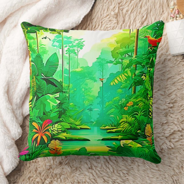 Coussin Design forestier exotique (Couverture)