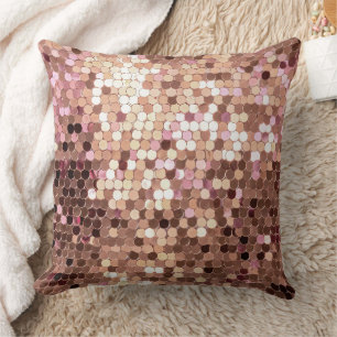 Coussin Design Glam Rose Gold Blush Pink Confetti