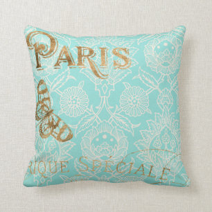 Coussin Design Gold vintage Paris