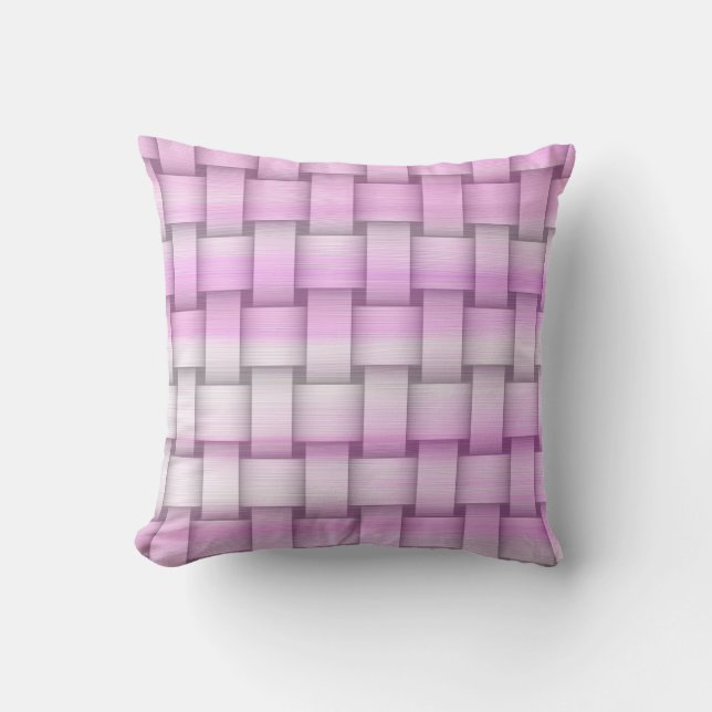 Coussin Design graphique à bandes rétro rose (Recto)