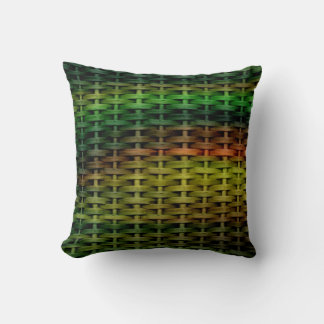 Coussin Design graphique en osier coloré arc-en-ciel