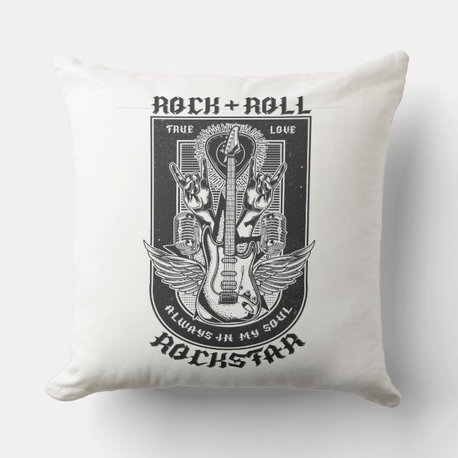 Coussin Design Guitar Rock (Recto)
