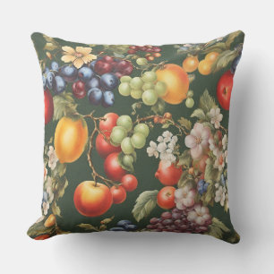 Coussin Design italien élégant avec Fruits et Fleurs