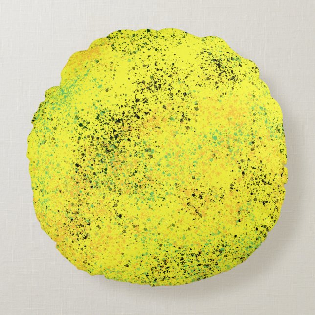 coussin design jaune (Devant)