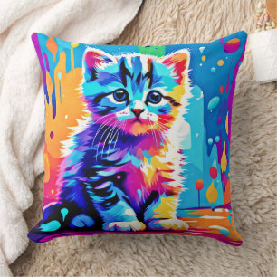 Coussin Design Kitten coloré