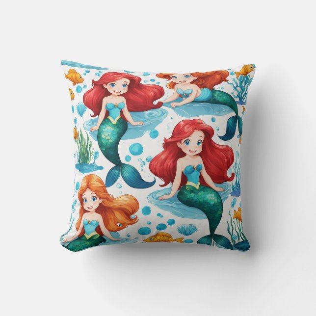 Coussin Design "La Petite Sirène" sans couture sur le dos  (Recto)