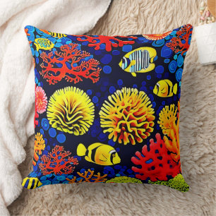Coussin Design lumineux de la vie sous-marine