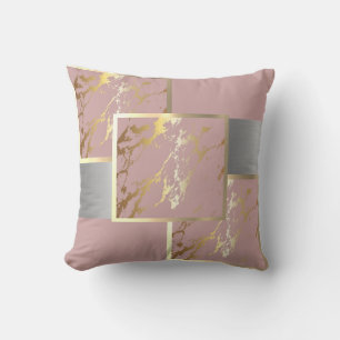Coussin Design magnifique en marbre rose et or