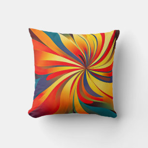 Coussin Design maximaliste à ondes florales