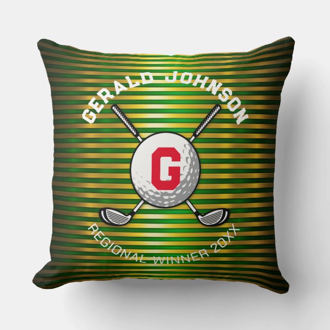 Coussin Design minimaliste Élégant Golf Monogramme (Recto)