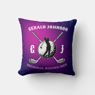 Coussin Design minimaliste Élégant Golf Monogramme