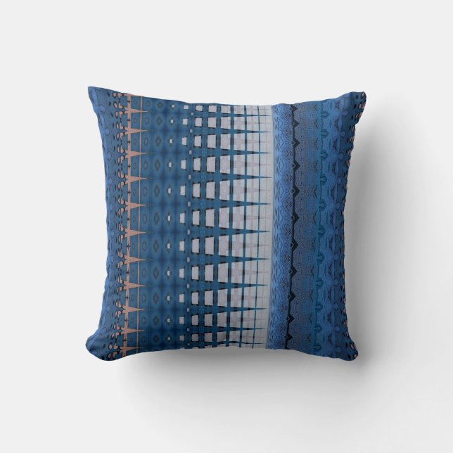 Coussin Design moderne en couche bleu et Brown (Recto)