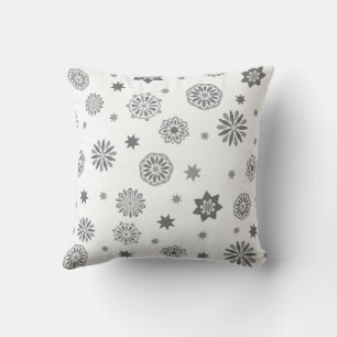 Coussin Design moderne floral abstrakt noir et blanc