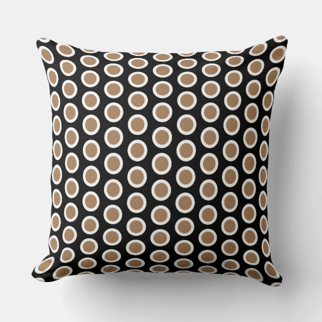 Coussin Design moderne Mocha Noir Brown Motif géométrique (Recto)