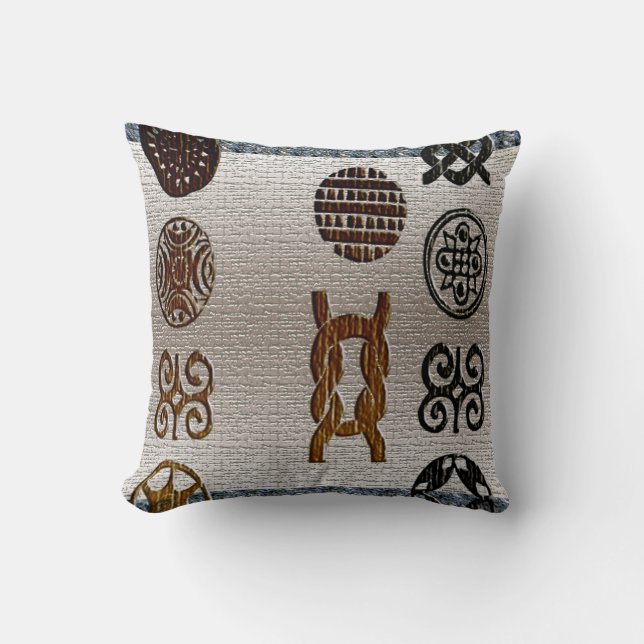 Coussin Design Motif Africain vintage #1 (Recto)