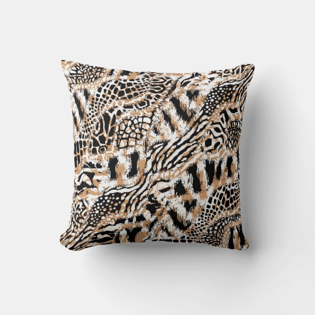 Coussin Design motif animal. Motif léopard moderne desi (Recto)