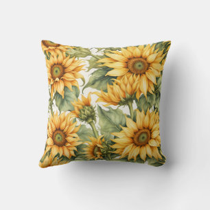 Coussin Design Motif d'art Sunflower