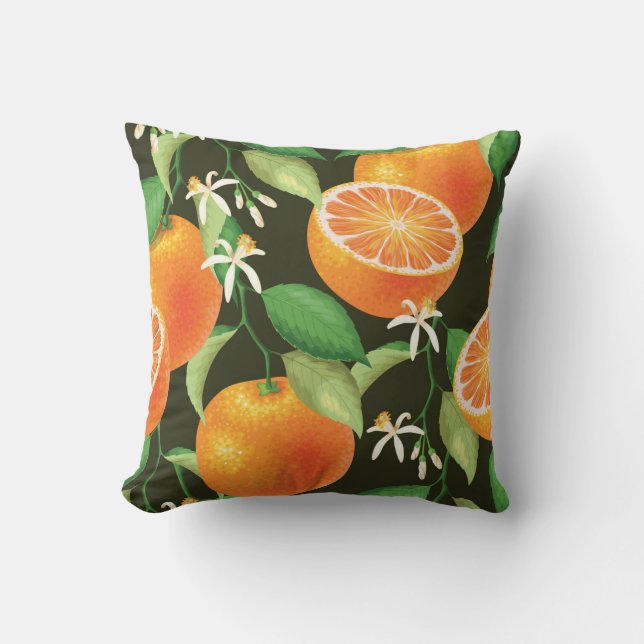 Coussin Design Motif orange vibre (Recto)